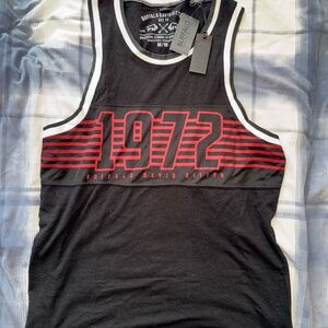 Buffalo David Bitton Men's Black and Red Graphic Tank Top